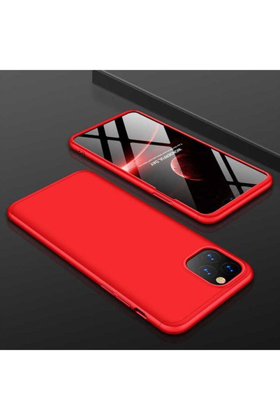 noktaks حافظة متوافقة مع هاتف iPhone 11 Pro، غطاء علوي وسفلي من 3 قطع - أحمر ...
