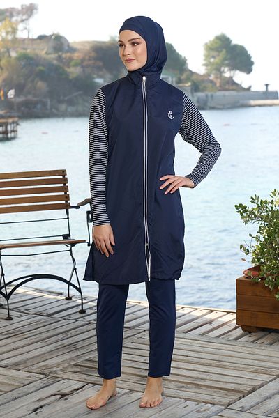REMSA Πλήρως καλυμμένο Hijab Μαγιό 25950 Dark Navy Blue
