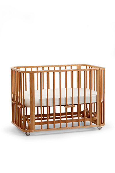EGEBABY Ege Baby Ahşap 4in1 Beşik + Junior Anne Yanı Karyola Oyun Parkı  Montessori JuniorY 70x110 cm