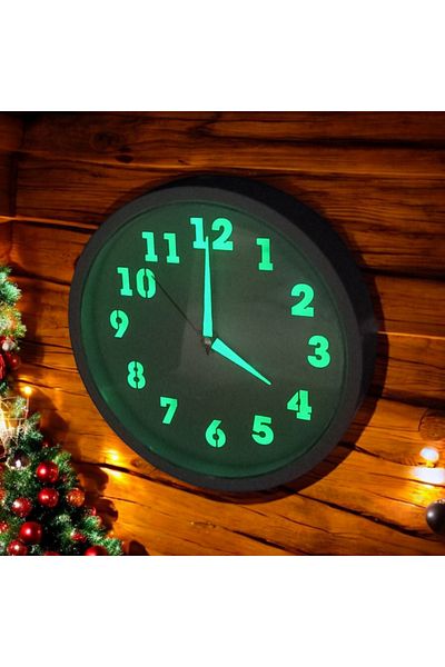 Bahat Mini Phosphorescent Green Wall Clock Diameter 22 cm