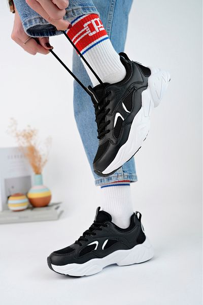 McDark Women's Black and White Sneakers - Ultra Light Sole
