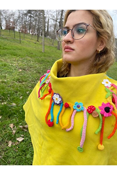 Madame Lucid Stamp Fabric Handmade Colorful Ponchos