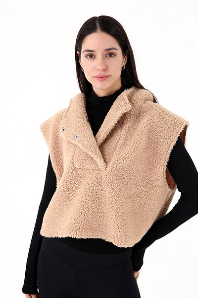 Scorp Γυναικείο βελούδινο γιλέκο - Chic Casual Camel