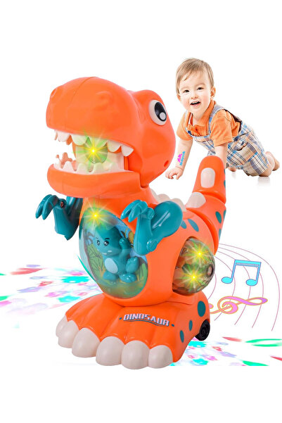 hediyecik Bebek Emekleme Oyuncağı Sesli Işıklı Haraketli Oyuncak Dinozor Müzi...