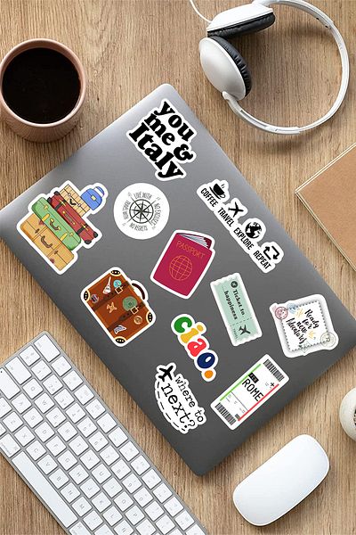 AR Sticker Set de 4 autocolante pentru laptop de călătorie pentru notebook
