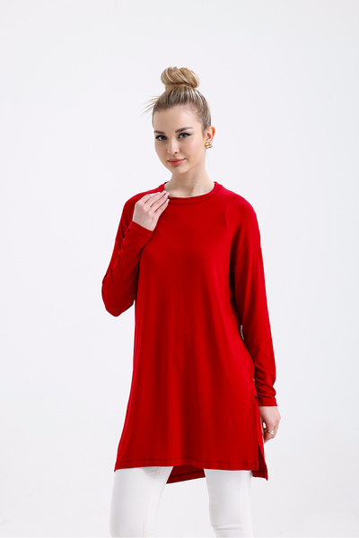 mermaya Premium Quality, Dark Red, Combed Cotton Tunic.