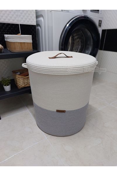 Secem Boutique XXL Laundry Basket - Dirty, Wicker and Jute Toy Basket