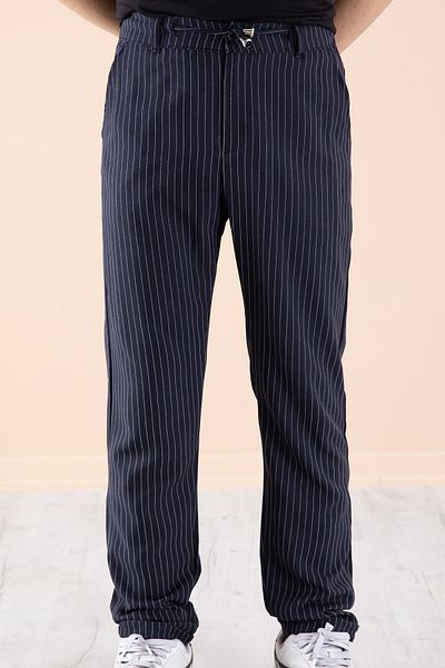 Cansın Mini Navy Blue Boy's Striped Double Leg Jogger Pants 20044
