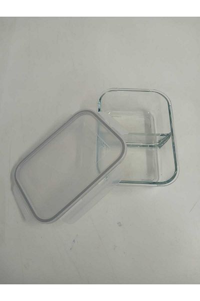 LAV Feyzade Fresco 1120Cc Rectangular Ziplock Glass Storage Container - Two Sections, 1 Piece (Frs-297)