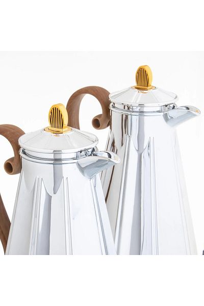 Dania SILVER thermos set with wooden handle, 2 pieces