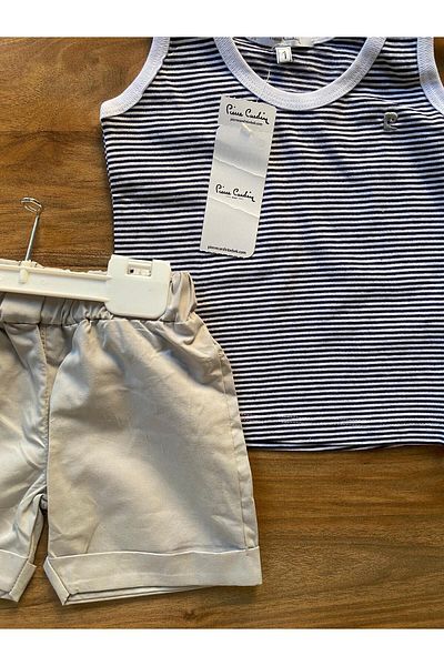 Pierre Cardin Boy's Suspender Shorts Set