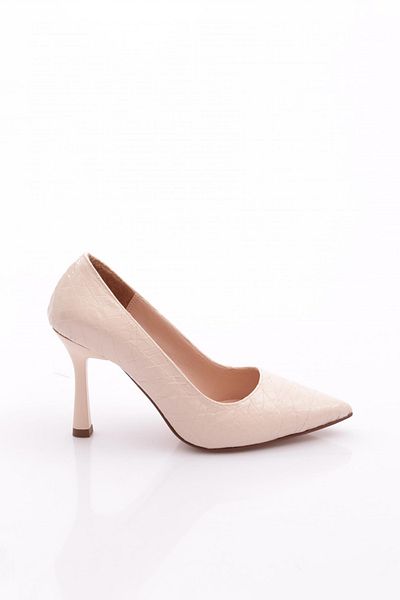 DGN Pantofi de damă cu toc înalt cu model bej 2110162621