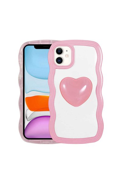Generic Brand iPhone 11 Case Colorful Heart Shaped Ponchik Case - Blue