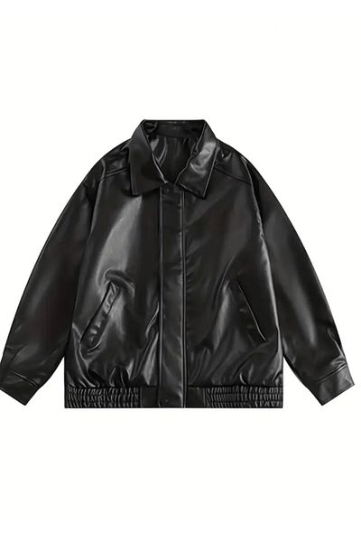 çerme Men's Oversize Leather Jacket - Relaxed Fit