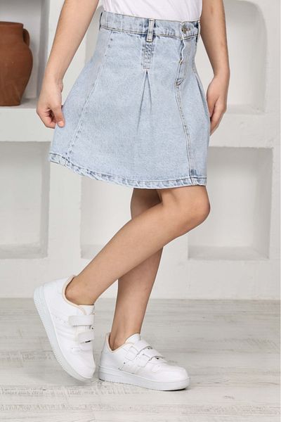 yns coolstar New Season Pleated Denim Skirt and T-Shirt Set of 2