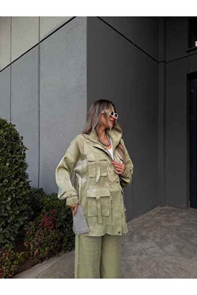 Lady Pixie Set lucios Safari cu buzunare