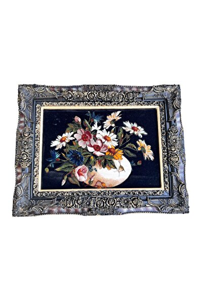 Hasyılmaz Flora'nın Fısıltıları Adlı İran Tebriz Halı Tablo 97x76cm - Duvar H...
