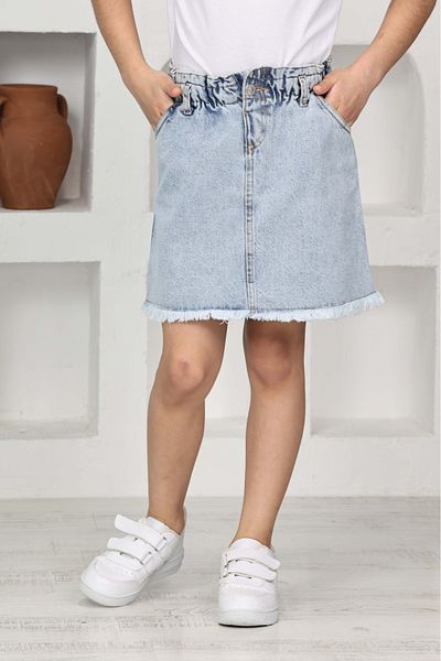 yns coolstar New Season Waist with Elastic Denim Skirt and T-Shirts 2-Piece Set