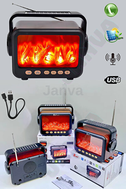 Wood/coffee with Fireplace Antiquated Nostalgia Radio with Bluetooth with Design Fm-sd Card-aux