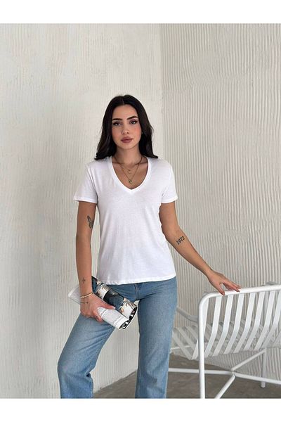 Noa Noa Basic γυναικείο T-Shirt με λαιμόκοψη V