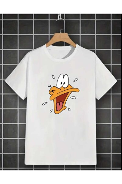 WOODROFFE Tricou unisex cu imprimeu de rață, supradimensionat, prietenos