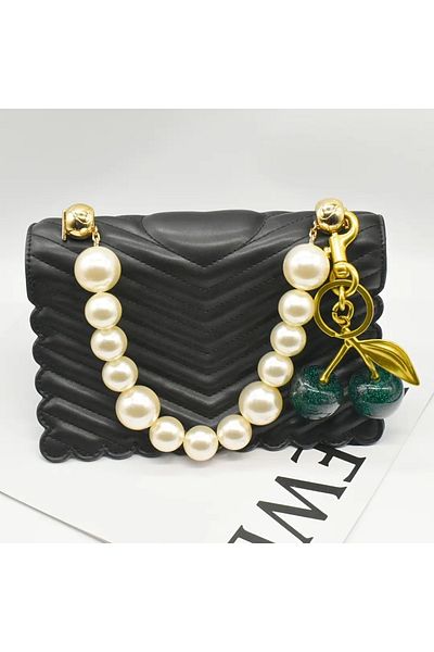 Siriderya Green Cherry Bag - Keychain, Ornament Charm, Cherry Green Gold