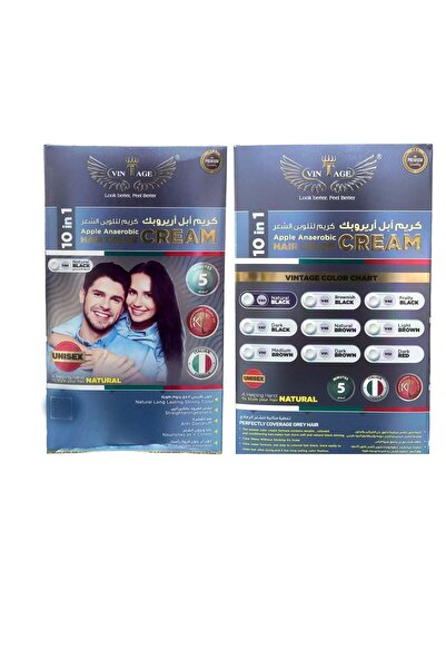 Vintage كريم تلوين الشعر 10 في 1 أسود طبيعي