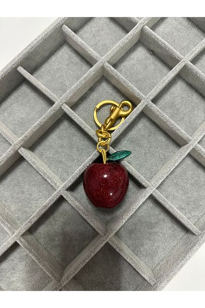 YENGEÇ Red Apple Bag - Charm and Motherboard Design