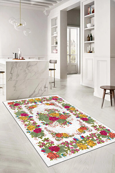Thalia Home Karabag Kaymaz Taban Yıkanabilir Baskılı Mutfak Halısı Yolluk