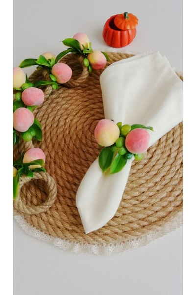 LİMOMİ Peach Fruit Napkin Ring (6 Pieces)