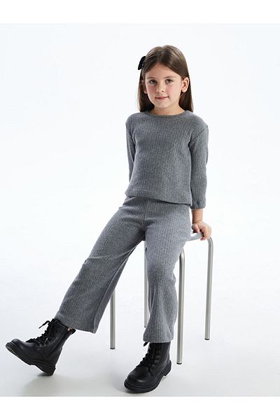 LC Waikiki Lcw Crew Neck Basic Girl's T-Shirt and Pants 2-Piece