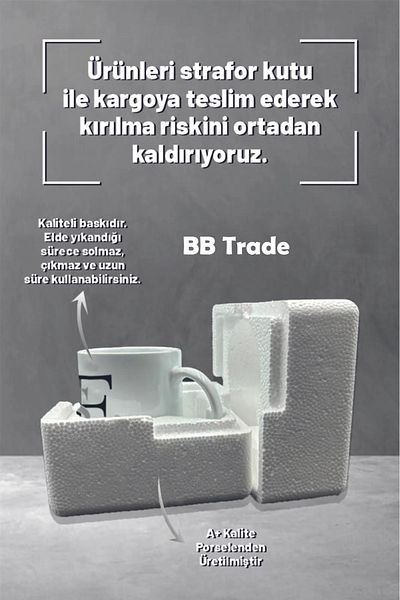 BB TRADE More Space Designed White Ceramic Printed Mug 330ml