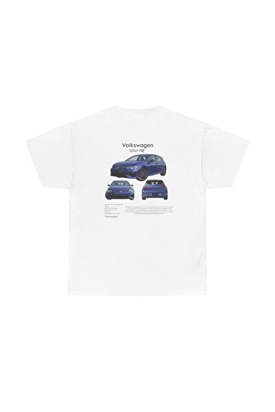 SVART WEAR Tricou Volkswagen Golf R cu imprimeu supradimensionat Unisex Alb tricou