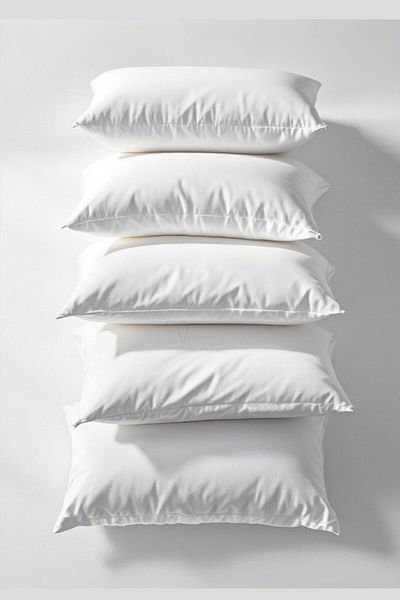Viselia Pillow Bead Fiber 5 Pieces Antibacterial Filling Extra Soft Sleeping Pillow Cotton Case 700 Gr
