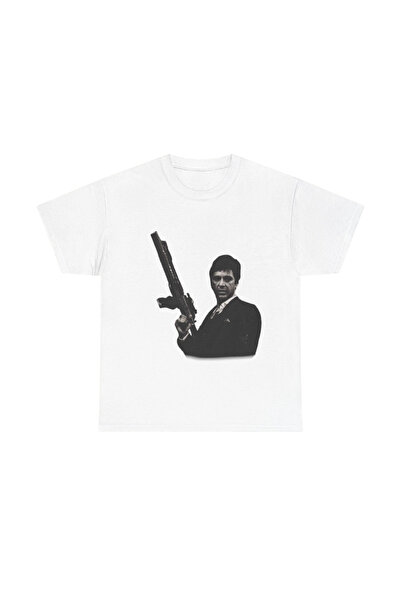 SVART WEAR Tricou Tony Montana Machine Gun cu imprimeu supradimensionat Unisex tricou