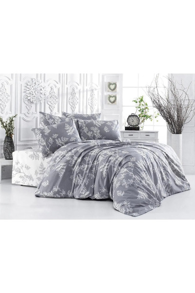 upmall طقم سرير مزدوج - قطن طبيعي فاخر ومتين - ناعم قابل للتنفس (قطعة واحدة)