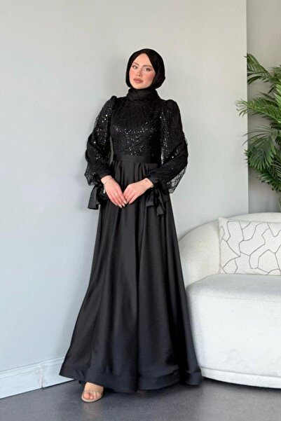 Şulemoda Giyim Μαύρο βραδινό φόρεμα Lauara