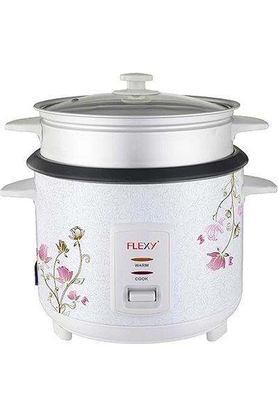 flexy 1.2L Electric Rice Cooker 400W Stainless Steel Non-Stick