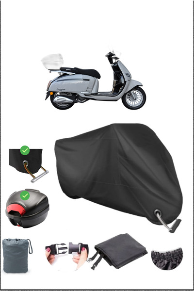 Breen أسود يوكي ريزوتو 125 قفل حقيبة خلفي متوافق مع القماش المشمع المقاوم للماء (دراجة نارية)