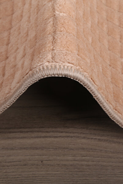 Teksev Square Plus Mink Color Cutting Runner Hallway Room Non-Slip Based Machine Washable Soft Carpet