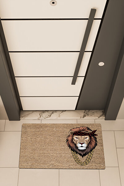 Dormot Home Visokokvalitetni Digitalna štampa smeđi otirač sa temom lava i lanca