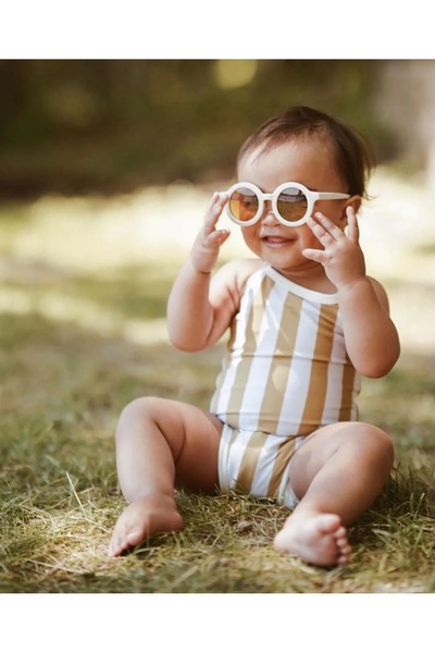 Kai Baby Nordic Unisex Cream Oval Frame Uv400 Sunglasses for 0-10 Years