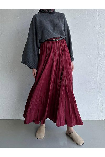 MELEK ARAZ Fusta Burgundy Crush pentru damă