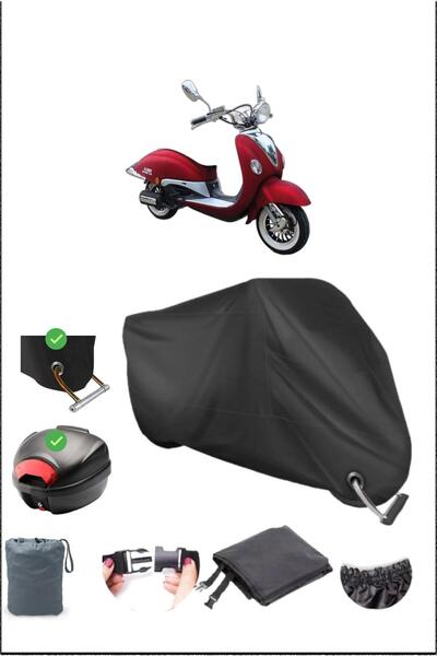 Breen أسود كوبا نيرفانا 150 قفل خلفي متوافق مع القماش المشمع المقاوم للماء (دراجة نارية)