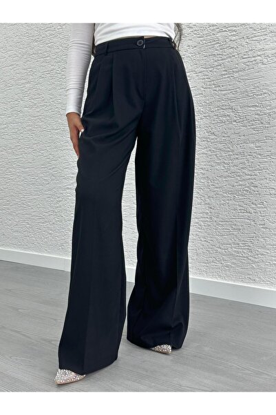 MELEK ARAZ DETALIU BATERIE NEGRA PANTALONI PALAZZO