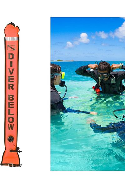 ARDSU Surface Marker Float, Inflatable Nylon Marine Float, 47" Signal Positioning Warning Tube