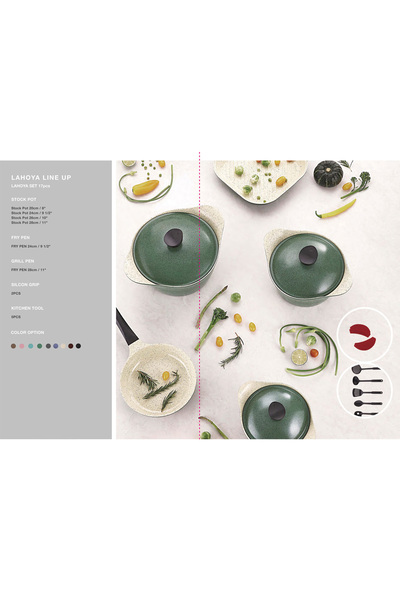 badreig LAHOYA CERAMIC COATED COOKWARE SET 17 PCS (BLUE) |Made in Saudi