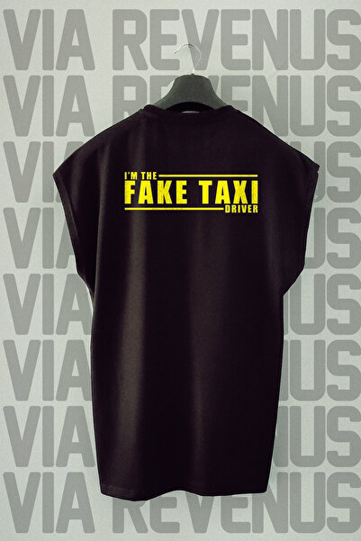 Vordevia Tricou sport cu mânecă zero cu imprimeu pe spate pentru șofer de tax...