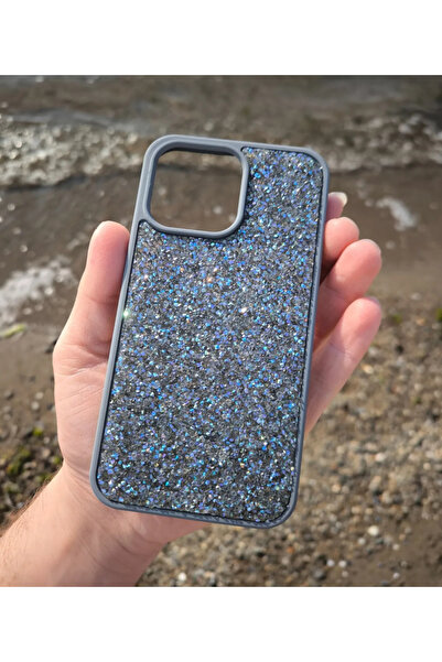 DGN İphone 12 Ve 12 Pro Uyumlu Parlak Pırlanta Taşlı Elmas Pullu Işıltılı Par...