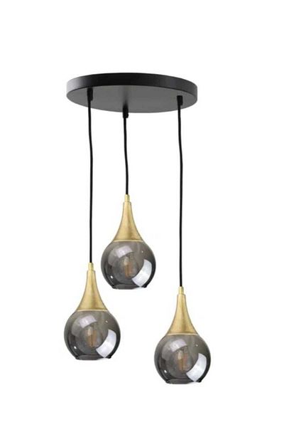 demet habek mylights Mylights Triple 3-Piece Smoked Glass Pendant Lamp Living Room Chandelier Bedroom Hotel Lighting Gallery Space Modern